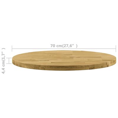 vidaXL kerek tömör tölgyfa asztallap 44 mm 700 mm