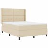 vidaXL LED Box Spring &Aacute;gy fejt&aacute;ml&aacute;val Kr&eacute;m 140 x 190 cm sz&ouml;vet