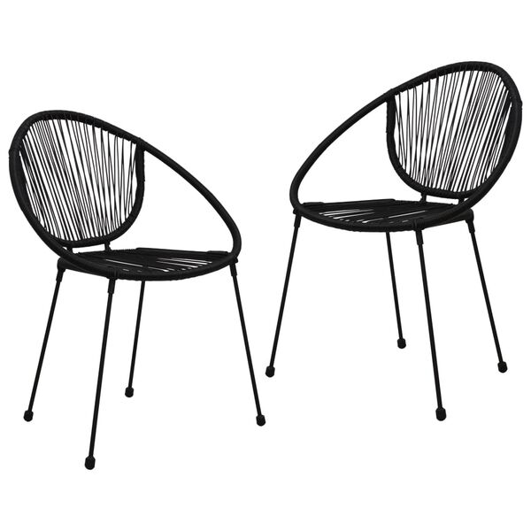 vidaXL 3 részes fekete PVC rattan kültéri étkezőgarnitúra