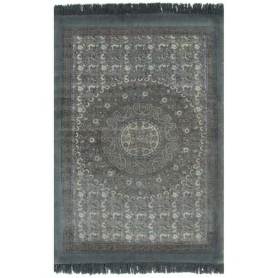 vidaXL szürke mintás kilim pamutszőnyeg 120 x 180 cm