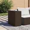 vidaXL barna polyrattan kerti kisasztal üveg lappal 58 x 27,5 x 55 cm