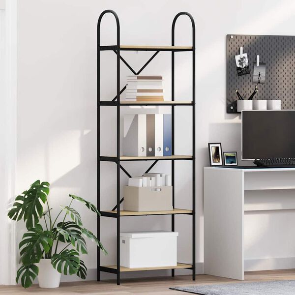 vidaXL K&ouml;nyvespolc Sonoma t&ouml;lgy 60 x 30 x 183 cm Faanyag