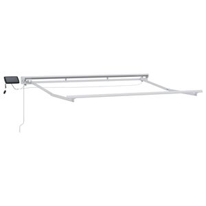 vidaXL Manual Awning Frame with Solar LED 2,5 x 2 m Feh&eacute;r