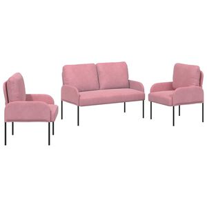 vidaXL &Uuml;lőgarnit&uacute;r&aacute;k p&aacute;rn&aacute;val 3 pcs R&oacute;zsasz&iacute;n 115 x 56 x 80 cm Furn&eacute;r