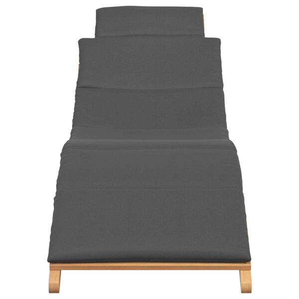 vidaXL Napozó párnával Sötétszürke 188 x 55 x 59 cm Tömör tíkfa