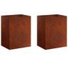 vidaXL Kerti cser&eacute;p 2 db Rozsd&aacute;s 40 x 30 x 40 cm Időj&aacute;r&aacute;s&aacute;ll&oacute; Ac&eacute;l