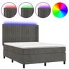 vidaXL s&ouml;t&eacute;tsz&uuml;rke b&aacute;rsony rug&oacute;s &eacute;s LED-es &aacute;gy matraccal 140x200 cm