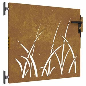 vidaXL fűmint&aacute;s corten ac&eacute;l kerti kapu 85 x 75 cm