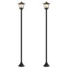 vidaXL L&aacute;mpaoszlop k&eacute;szlet with LED Bulb 2 db Fekete 16 x 16 x 156 cm