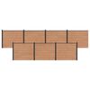 vidaXL Ker&iacute;t&eacute;selem 7 db 1188 x 146 cm WPC &eacute;s Alum&iacute;nium Barna