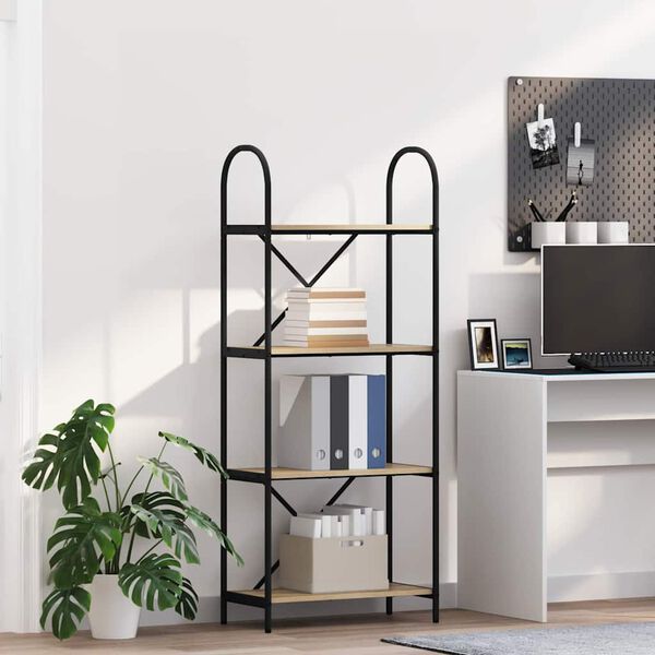 vidaXL K&ouml;nyvespolc Sonoma t&ouml;lgy 60 x 30 x 146 cm Faanyag