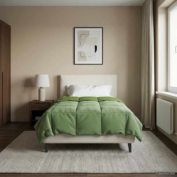 vidaXL Ny&aacute;ri Takarm&aacute;ny S&ouml;v&eacute;nyes Z&ouml;ld 155 x 200 cm Mikrosz&aacute;l