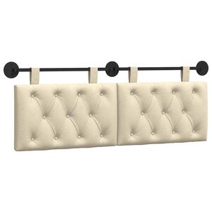 vidaXL Fali Fejt&aacute;mla Falra szerelhető Kr&eacute;m 130 x 55 x 7 cm sz&ouml;vet