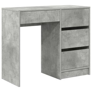 vidaXL Asztal Beton Sz&uuml;rke Szerelt Fa 90 x 37.5 x 75 cm
