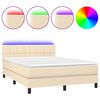 vidaXL kr&eacute;msz&iacute;nű sz&ouml;vet rug&oacute;s &eacute;s LED-es &aacute;gy matraccal 140x200 cm