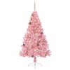 vidaXL Mesterséges, előre világított karácsonyi fa Rózsaszín 180 cm