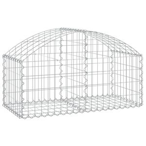 vidaXL &iacute;ves horganyzott vas gabion kos&aacute;r 100x50x40/60 cm