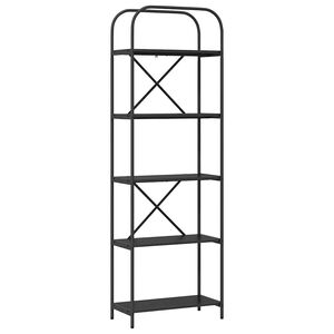 vidaXL K&ouml;nyvespolc Fekete t&ouml;lgy 60 x 30 x 183 cm Faanyag