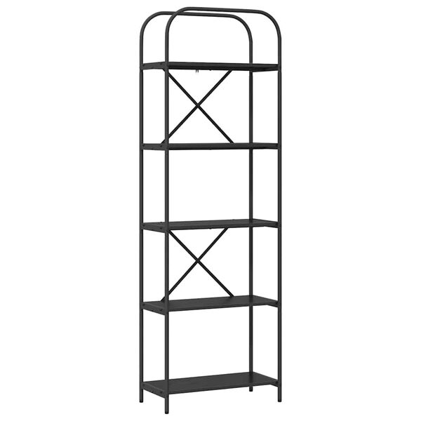 vidaXL K&ouml;nyvespolc Fekete t&ouml;lgy 60 x 30 x 183 cm Faanyag