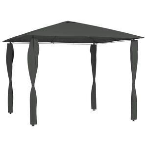 vidaXL antracitsz&uuml;rke pavilon oszlop takar&oacute;kkal 3 x 3 x 2,6 m 160 g/m&sup2;