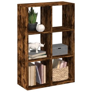vidaXL f&uuml;st&ouml;s t&ouml;lgy szerelt fa elv&aacute;laszt&oacute; k&ouml;nyvespolc 69,5x29x103,5 cm