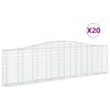 vidaXL 20 db íves horganyzott vas gabion kosár 400x30x100/120 cm