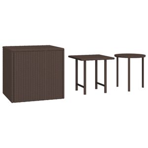 vidaXL 3 db barna polyrattan kerti kisasztal