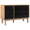 vidaXL Fi&oacute;kos szekr&eacute;ny OTTA Fekete 111 x 43 x 73,5 cm T&ouml;m&ouml;r Fenyőfa