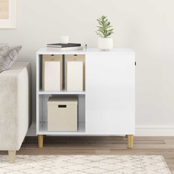 vidaXL Macska H&aacute;z F&eacute;nyes Feh&eacute;r 72 x 42,5 x 70 cm Faanyag