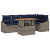 vidaXL Kerti Kanap&eacute; Szett t&aacute;rol&oacute;val 6 pcs Sz&uuml;rke Poli rattan