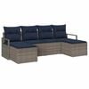 vidaXL Kanap&eacute; Szett 6 pcs Sz&uuml;rke polirattan