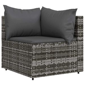 vidaXL sz&uuml;rke polyrattan kerti sarokkanap&eacute; p&aacute;rn&aacute;kkal