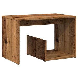 vidaXL Oldalasztal R&eacute;gi fa 59x36x38 cm G&eacute;pelt fa