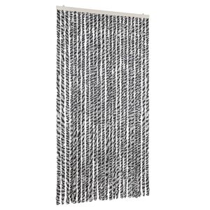 vidaXL sz&uuml;rke &eacute;s fekete &eacute;s feh&eacute;r zsen&iacute;lia rovarf&uuml;gg&ouml;ny 100 x 230 cm