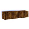 vidaXL 2 db f&uuml;st&ouml;s t&ouml;lgy fali TV-szekr&eacute;ny LED-ekkel 60x35x31 cm