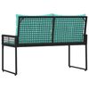 vidaXL Kerti pad Fekete &eacute;s T&uuml;rkiz 118 x 55 x 82 cm PE rattan &eacute;s sz&ouml;vet