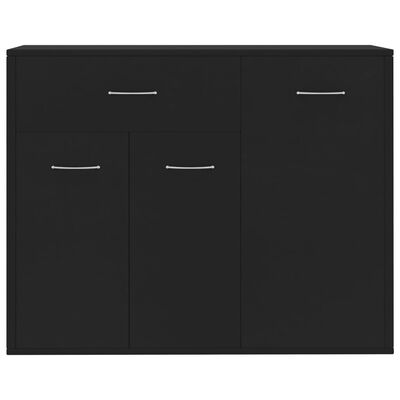 vidaXL fekete forgácslap tálalószekrény 88 x 30 x 70 cm
