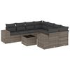 vidaXL 9 r&eacute;szes sz&uuml;rke polyrattan kerti &uuml;lőgarnit&uacute;ra p&aacute;rn&aacute;kkal