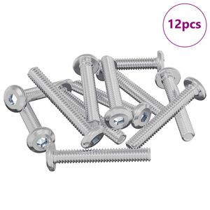 vidaXL Z&aacute;r Csavar Egysz&iacute;nű 12 pcs Ez&uuml;st M6 x 35 mm Ac&eacute;l