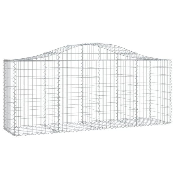 vidaXL 14 db íves horganyzott vas gabion kosár 200x50x80/100 cm