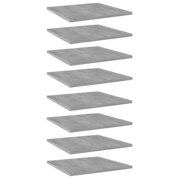 vidaXL 8 db betonszürke szerelt fa könyvespolc 40 x 40 x 1,5 cm