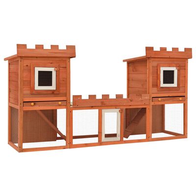 vidaXL kültéri nagyméretű nyúlketrec/kisállatketrec két házikóval
