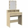 vidaXL sonoma t&ouml;lgy sz&iacute;nű f&eacute;s&uuml;lk&ouml;dőasztal LED-del 80 x 41 x 144,5 cm