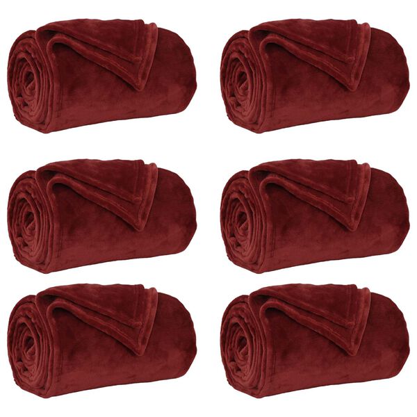 vidaXL Takar&oacute;k 6 pcs Bordeaux piros 150 x 200 cm Gyapj&uacute;