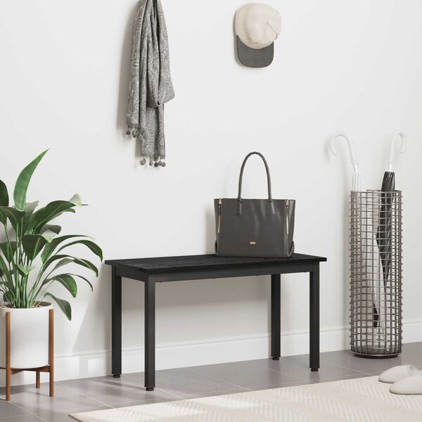 vidaXL pad Fekete t&ouml;lgy 80 x 35 x 45 cm Faanyag