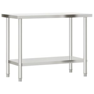 vidaXL rozsdamentes ac&eacute;l konyhai munkaasztal 110 x 55 x 85 cm