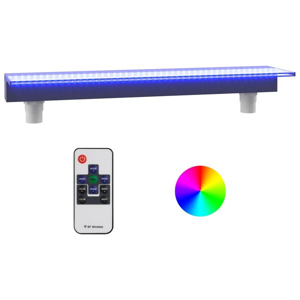 vidaXL akril v&iacute;zes&eacute;skifoly&oacute; RGB LED-ekkel 90 cm