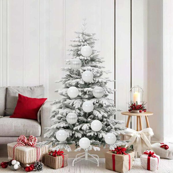 vidaXL Kar&aacute;csonyi D&iacute;szg&ouml;mb K&eacute;szlet XL 9 pcs Feh&eacute;r Műanyag