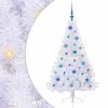 vidaXL Mű kar&aacute;csonyfa 150 LED-del &aacute;llv&aacute;nnyal Feh&eacute;r 150 cm PVC &eacute;s Ac&eacute;l