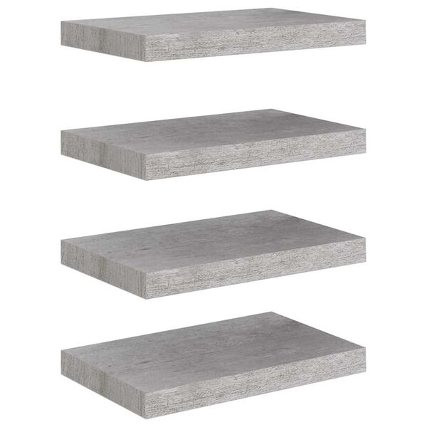 vidaXL 4 db betonsz&uuml;rke MDF lebegő fali polc 40 x 23 x 3,8 cm